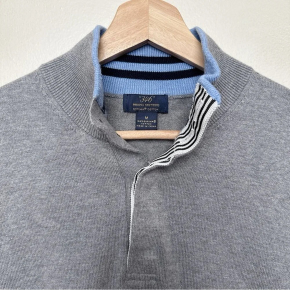 Brooks Brothers Mens Medium Supima Cotton Half Zip Sweater - Picture 9 of 13